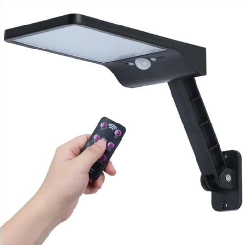 Solar Motion sensor Remote Control Street Light 48 LED Dimmable Outdoor Garden Yard Path Lamp 3 Mode Waterproof with Bracket
