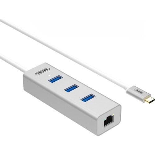 USB3.1 Type C type-c Hub 3 Ports with Fast Ethernet 10/100/1000Mbps Gibabit Network Card LAN + 3 ports USB 3.0 Hub RTL8153 WIN10