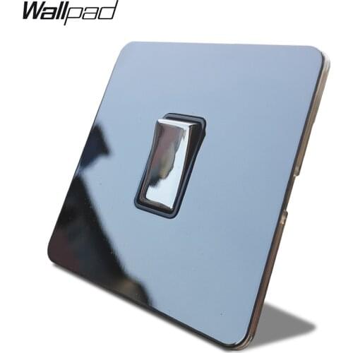 Wallpad H6 1 Gang 1 Way 2 Way Wall Light Switch On Off Black Nickel Stainless Steel Panel Metal Button
