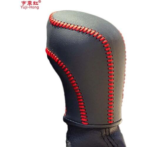 Yuji-Hong Car Gear Covers Case for Volkswagen VW Golf 6 Passat CC Pora Tiguan Polo Touran Automatic Shift Collars Leather Cover