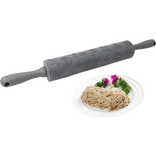 1pc Christmas Rolling Pin Embossed Potable Dough Roller Kitchen Baking Roller Pastry Tools Home Supplies