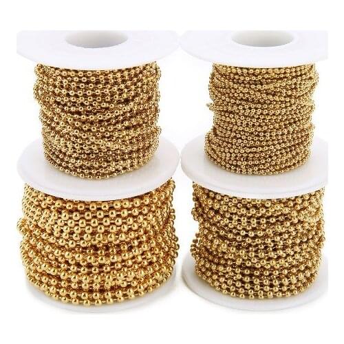 10 Yard/roll 1.5mm Stainless Steel ball Chains Bulk Gold Steel Color for DIY Jewelry Chain Making Crafts dftg4s