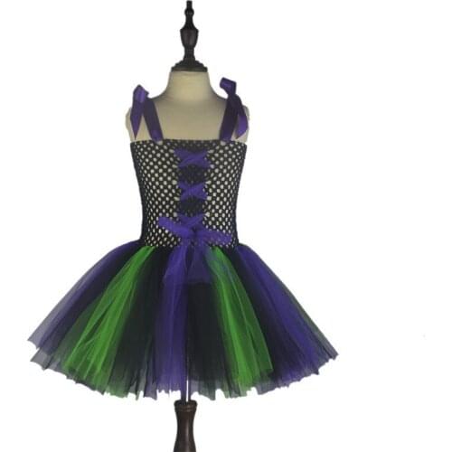 2018 Halloween Carnival Party Witch Cosplay Costume Anime Cosplay Costumes Princess Party Tutu Dresses For Kids Fancy Outfits