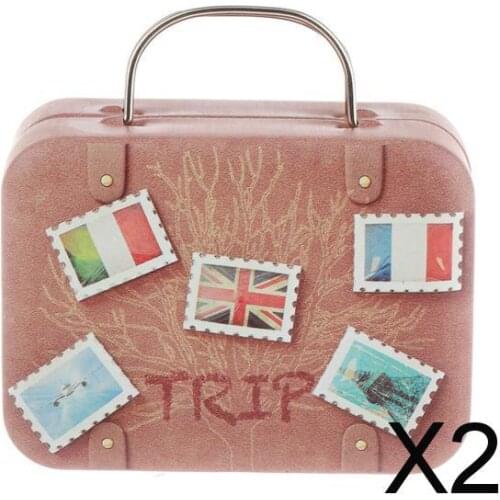 2x1/6 Scale Doll House Furniture Miniature Iron Suitcase Scene Layout DIY A