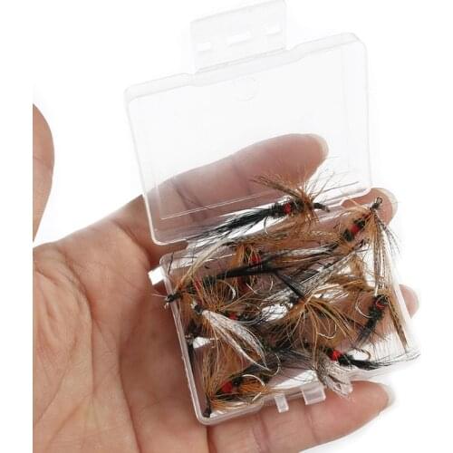 5/10/20Pcs Fly Fishing Flies Fly Hooks Dry Wet Flies Nymphs Streamers for Grayling Fishing with Waterproof Fly Box