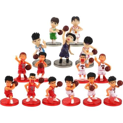 5pcs/set 7-10cm Slam Dunk Basketball Player Hanamichi Sakuragi Rukawa Kaede Akagi Takenori PVC Model Figure Toys