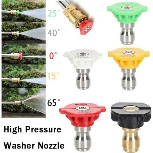 5pcs High Pressure Washer Nozzle Cleaner Quick Connect Car Washer Spray Tip Nozzle Orifice Size Washer Spray