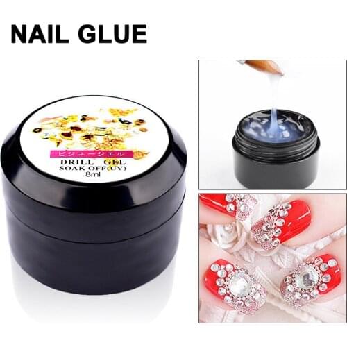 8ml Lasting Glitter UV Gel with Super Sticky for Nail Art Rhinestone Gemstone @ME88