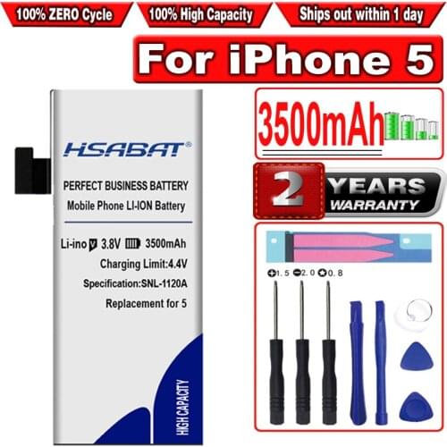 HSABAT Newest 3.8V 3150mAh Battery for iPhone 5 for iphone5 for iphone5G for iphone 5G Batteries Accumulator tools+Sticker