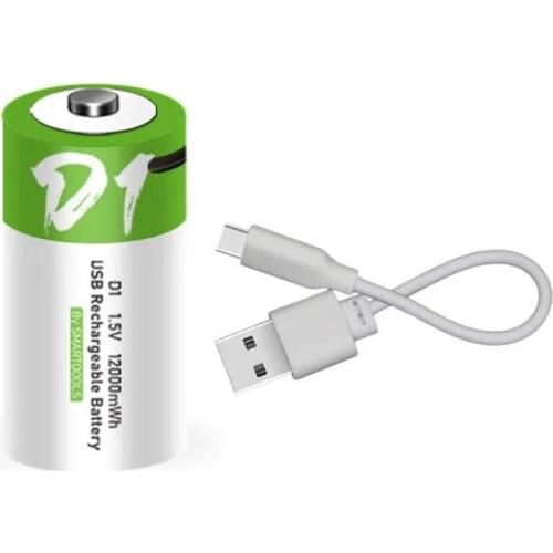 USB Rechargeable Batteries 1.5V Type-C Port Direct Charge D1 Batteries Gas Stove Household Water Heater D1 Batteries
