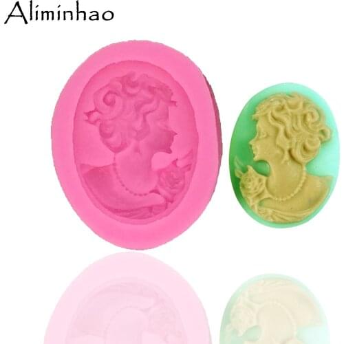 B0208 mini Girl head Lady shape for Resin Clay Soap cake dessert Silicone mould chocolate fondant cake decorating tools