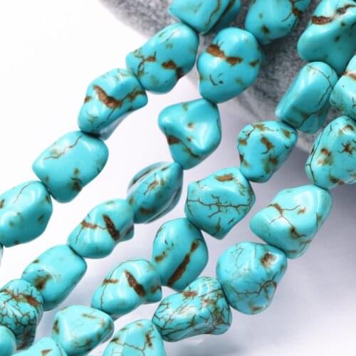 2 Strands Turkey Turquoises Stone Loose Beads for Jewelry Making Calaite 9-11mm Spacer Irregular Freenform Shape Crafts 16" A584