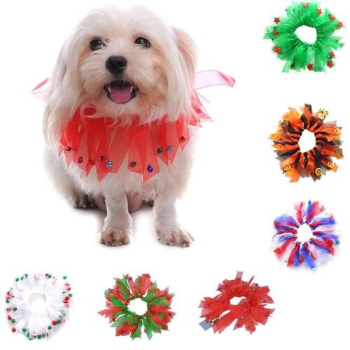 Hot Sell Halloween Pet Dog Puppy Ribbon Scarf Neck Collar Christmas Party Costume Decor