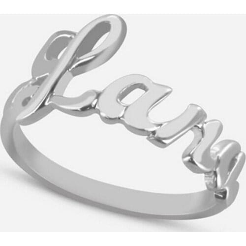 Nameplate Ring Personalized Sterling Silver Band With Customized Name Unisex Fashion Jewelry anillo Nombre