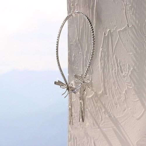 Korea Style Full Rhinestone Hairband Headband Women Long Tassel Crystal Metal Hair Clip Wedding Hair Accessories Jewelry Gifts