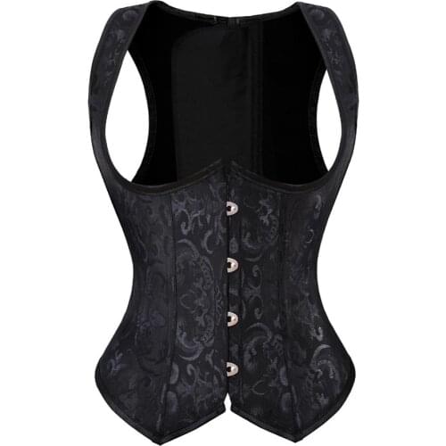 Corsets and Bustiers Women Sexy Underbust Steampunk Embroidery Strap Lace Up Boned Plus Size Pirate Just Married Party Clubwear
