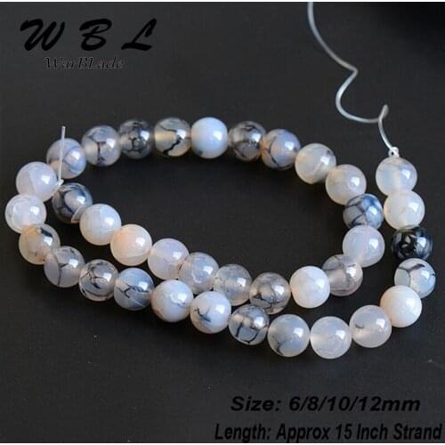 Jewelry 6mm 8mm 10mm 12mm Making Natural Stone Black And White Dragon Lines Beads Onyx Round Loose Beads For DIY Bracelet