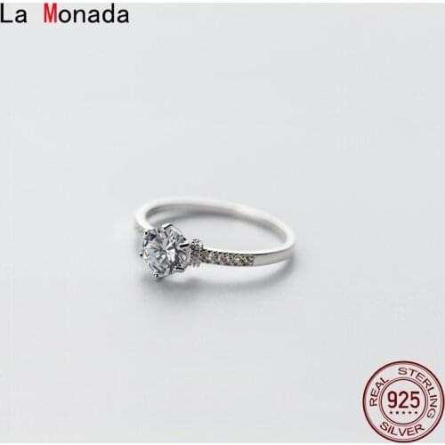La Monada 49.4-57.2mm Finger Women Ring 925 Sterling Silver Promise Wedding Rings For Women 925 Silver Fine Jewerly Rings Woman