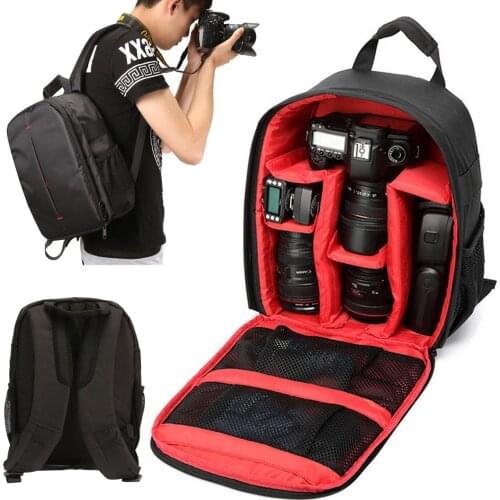 Multi-functional DSLR Backpack Rucksack Case Bag Adjustable Waterproof For Video Photo Camera Lens Accessory 3 Color 34x21x13cm