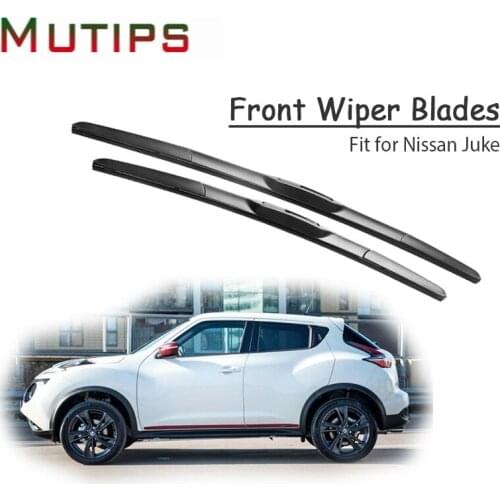 Mutips 1Set Rubber Car Front Wiper Blade Kit For Nissan Juke 2017 2016 2015 2014-2010 Windscreen Original Wiper Accessories Auto