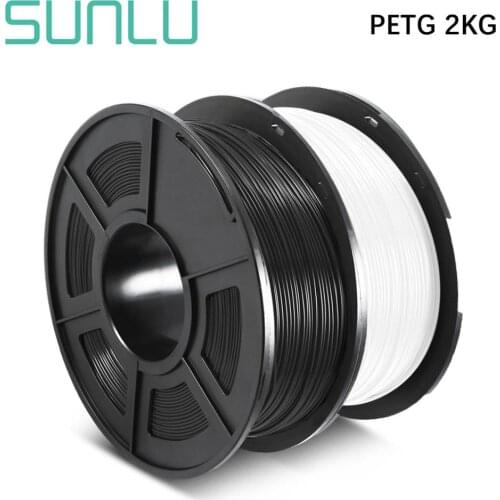 SUNLU PETG 3D Printer Filament 1.75mm PETG White/Black gift DIY printing sell with 2 pcs non-toxic 3d Material Hot Sales