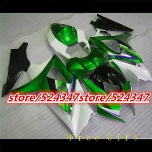 Bodywork fairings for Suzuki GSXR1000 GSX-R1000 2007 2008 K7 GSXR 1000 07 08 glossy green white black fairing set