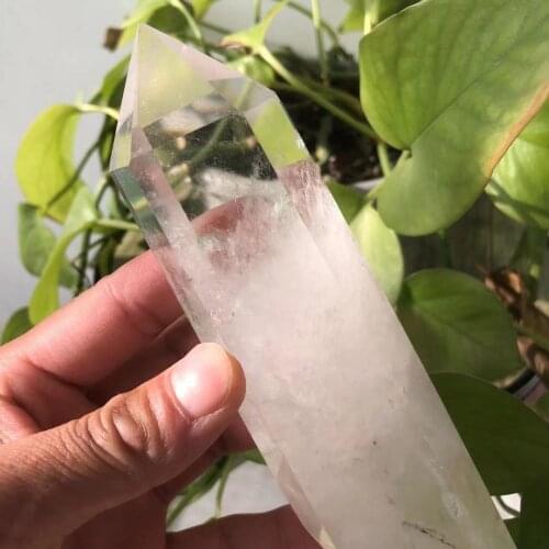 Natural White Crystal Obelisk Quartz Crystal Heals Reiki Magic Wand Tower Point