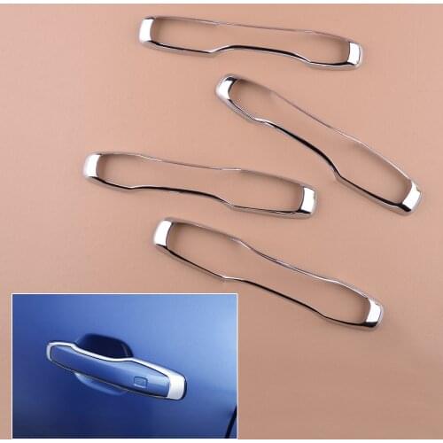 4pcs/Set Silver ABS Car Front Rear Door Handle Hollow Cover Trim Frame Fit for Volvo S90 V90 XC60 2017 2018 2019