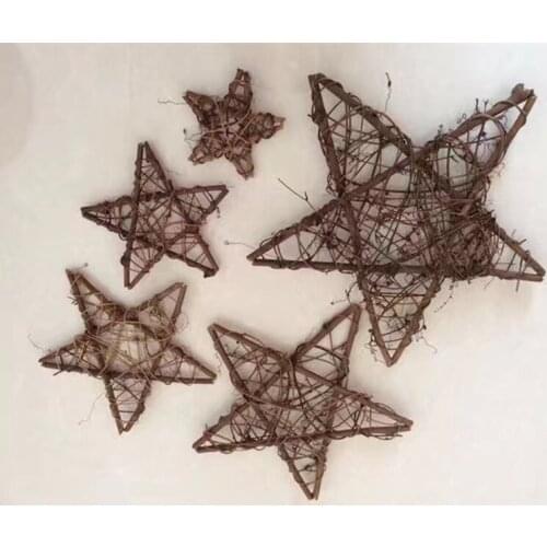 Christmas decorations five-pointed star garland DIY handmade door hanger American country home decoration christmas star