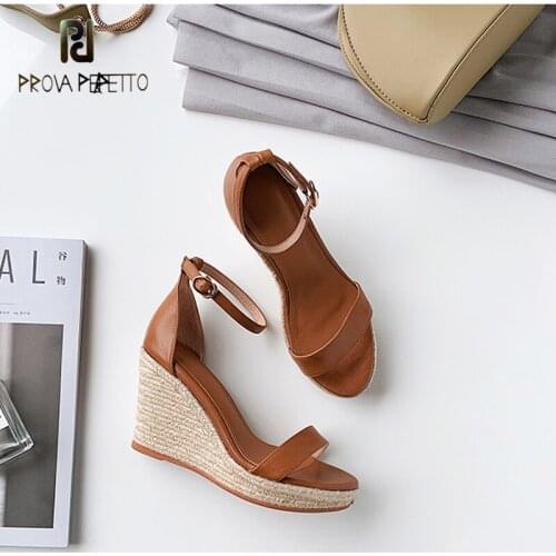Wedge Heel Sandals Womens Sweet, Sexy and Comfortable 2021 New Leather Bag with High-heeled Straw Thick Bottom Rome All-match