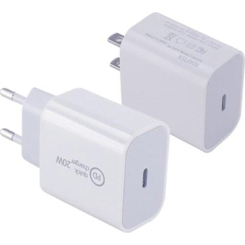 500pcs PD 20W USB-C Power Adapter Charger US EU Plug Smart Phone Fast Charger for iPad Pro Air for iPhone 12 mini 11 Pro Max Xs