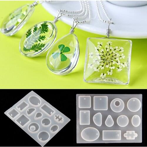Silicone Mold DIY Jewelry Making Necklace Jewelry Pendant Molds Making Handmade Crafts Geometric Shape Home Decoration