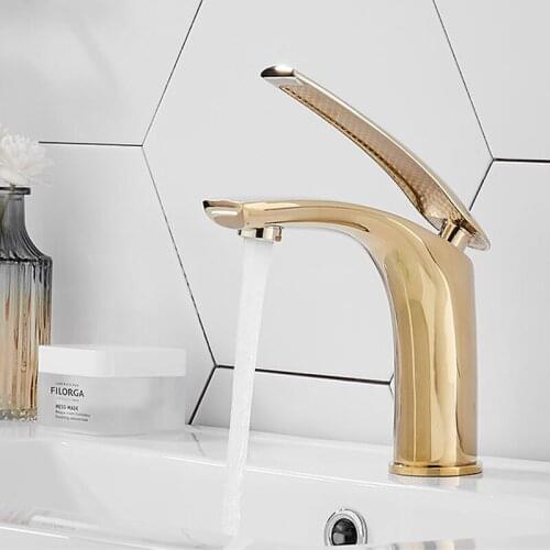 Basin Faucets Bathroom Tap Mixer Single Handle Chrome Brass Square Designer Water Hot Cold Water Single Handle Mixer Tap
