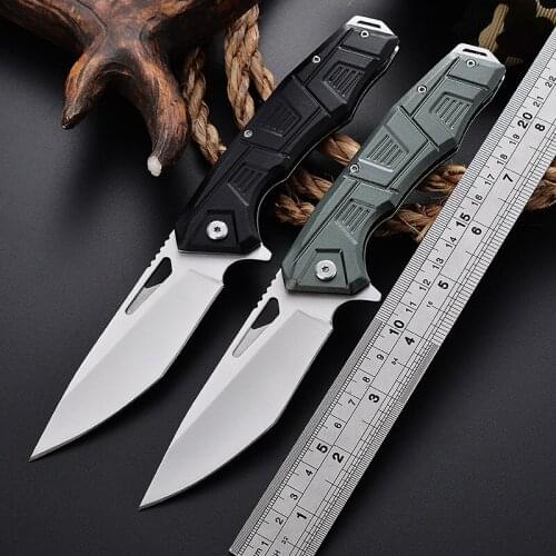Tactical High Hardness Multifunction Self-defense Folding Knife Outdoor Survival Tool Non-slip Handle Easy Bearing Opening