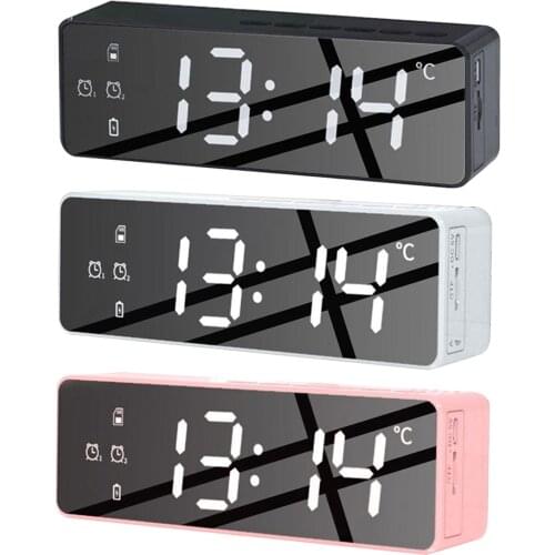 Smart Digital Wireless Bluetooth5.0 Speaker With Timer Tf Card Bedside Portable Mini Retro Bass Speaker Hifi Usb Outdoor Amplify