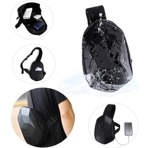 Universal Waterproof Chest Bag for Backpack Riding Three-dimensional Hard Shell USB Charging Leisure Sports Bags Riding Parts