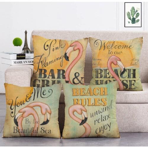 Flamingo Cushion Cover 45x45 Simple Home Decor Chair Car Couch Pillowcase Octopus Sofa Cushion Case T198