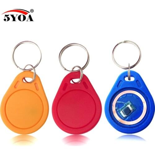 10pcs 13.56MHz IC M1 S50 Keyfobs Tags RFID Key Finder Card Token Attendance Management Keychain ABS Waterproof