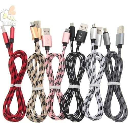 2M 6ft Micro USB Cable Fast Charger 5V 2A 1m Nylon Braid Data Sync Charging Cable for Samsung Galaxy S7 S6 Huawei Xiaomi 50pcs
