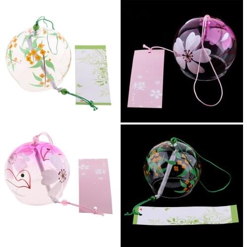 2pcs Japanese Style Glass Wind Chimes Craft Bells Home Decoration Ornament