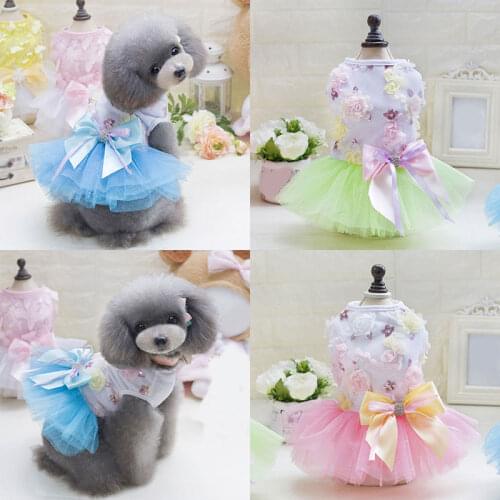 2020 Fashion Summer Dog Dress Pet Dog Clothes Sleeveless for Small Dog Wedding Dress Skirt Puppy Clothing Spring Pet Clothes