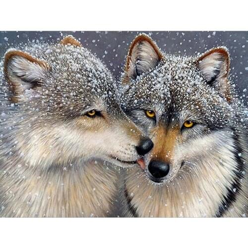 Diamond Embroidery Wolf Handmade Diamond Painting Needlework Mosaic Cross Stitch Home Decor