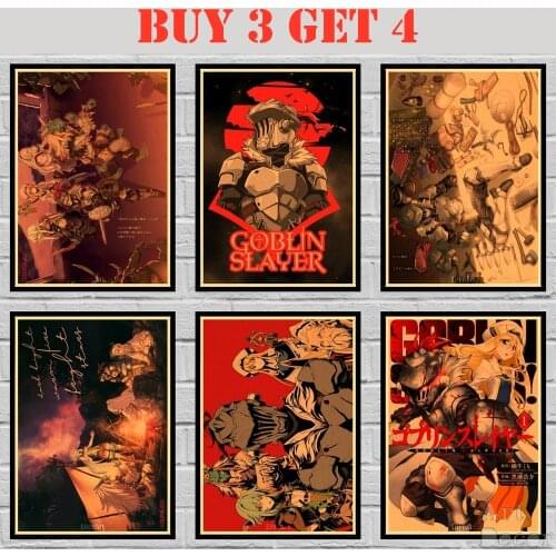 Anime Goblin Slayer Poster Cartoon Kraftpaper Poster Art Painting Abstract Fancy Wall Sticker 42X30cm