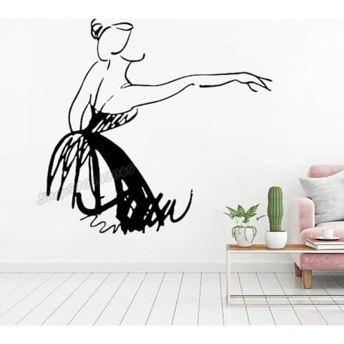 Ballet Silhouette Wall Decal Ballerina Ballet Dancer Gymnastics Pointe Wall Sticker Dance Studio Decor Vinyl Decal Mural B227