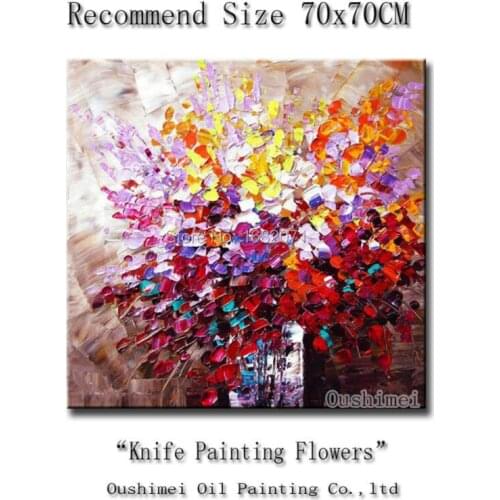 Free Shipping Hand-painted Fine Art Painting Abstract Flower Oil Painting For Wall Decorative Modern Wall Decoration