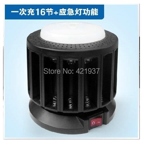 Free shipping KENTLI 16-slot high-power lithium battery charger can charge AA / AAA batteries with emergency light function