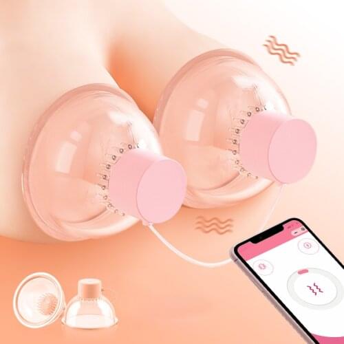 10 Modes App Wirless Remote Stimulation Sucking Cups Nipple Vibrator Breast Enlargement Pump Chest Massager Sex Toys for Women