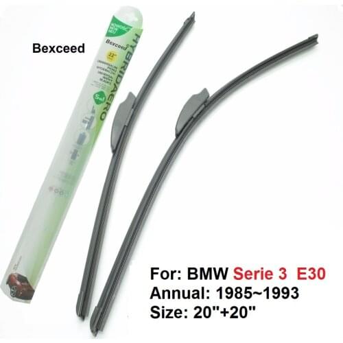 Bexceed of Car Windshield Flat Wiper Blade for BMW Serie 3 (E30) . 1 Pair(20"+20") 1985~1993