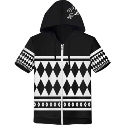 Anime Tokyo Revengers Ken Ryuuguuji Cosplay Print Hooded T-shirt Adult Summer Short Sleeve Zip Up Jacket Coat