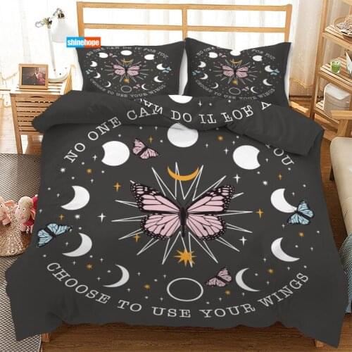 3 Pcs Luxury Duvet Cover Set Fashion Butterfly Bedding Sets Comforter Duvet Cover Pillowcase Home Textiles